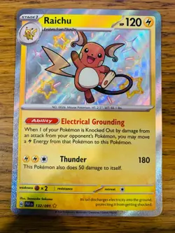 NM! Raichu (132/091) Paldean Fates Baby Shiny Rare Pokemon Card! FREE P&P! - Image 1