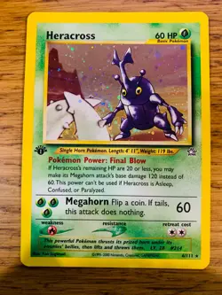 1st Edition Heracross (6/111) Holo Neo Genesis Set Pokemon Card! FREE P&P! - Image 1