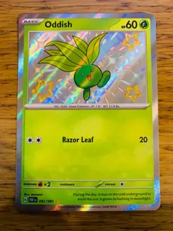 NM! Oddish (092/091) Paldean Fates Baby Shiny Rare Pokemon Card! FREE P&P! - Image 1