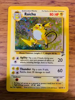 Raichu (16/130) Holo Base Set 2 Pokemon Card! FAST & FREE P&P! - Image 1