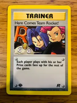 LP! 1st Edition Here Comes Team Rocket (15/82) Team Rocket Set Holo Pokemon Card - Image 1