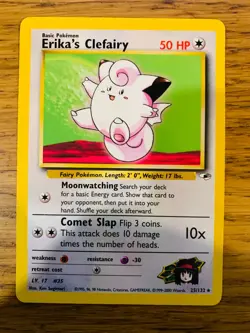 Erika's Clefairy (25/132) Rare Gym Heroes Set Pokemon Card! FAST & FREE P&P! - Image 1