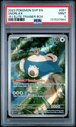 SNORLAX 051 PSA 9 POKEMON 151 ETB BLACK STAR PROMO SIR POKEMON CARD ENGLISH - Image 1