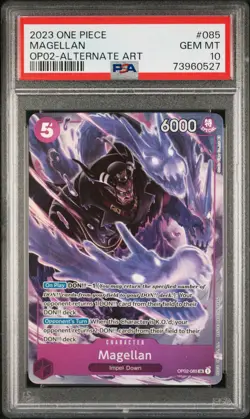 2023 One Piece Op02-Paramount War Magellan Alternate Art PSA 10 #085 - Image 1