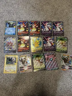 Pokemon Jumbo 15 Card lot, Lance'a Charizard, Bolting V, Dark Sylveon V - Image 1