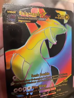 Salamence Vmax Rainbow Black Foil Fan Art Vinyl Collector Pokemon Card 194/189 - Image 4