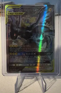 Pokemon Pikachu & Zekrom GX SM168 Sm Promo TAG TEAM Holo 240 HP Basic Card - Image 1