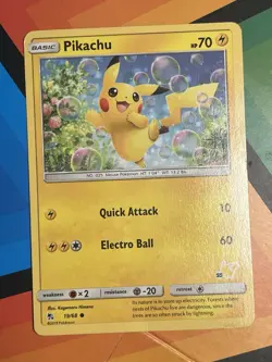 Pokemon TCG Hidden Fates Pikachu Card 19/68 Regular LP - Image 1