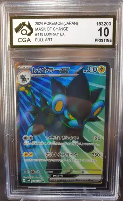 Luxray ex 118/101 sv6 CGA 10 Mask of Change JAPANESE POKEMON GRADED CARD - Image 1