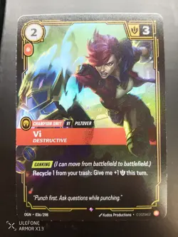 VI Destructive Rare Foil League Of Legends Riftbound: Origins Card OGN-036 NM/M - Image 1