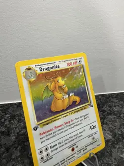 1999 POKEMON CARD DRAGONITE FOSSIL 1ST EDITION #4/62 -HOLO PLAYED HEAVY - Image 3