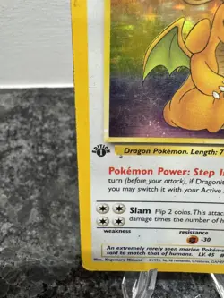 1999 POKEMON CARD DRAGONITE FOSSIL 1ST EDITION #4/62 -HOLO PLAYED HEAVY - Image 4