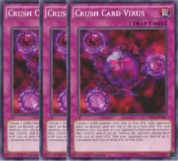 Yugioh - Crush Card Virus x 3 - 1st Edition LP - Plus Free Holo Card - Image 1