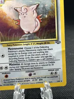 CLEFABLE Jungle Series POKEMON 1999 Holo Trading Card 1/64 HP - Image 2