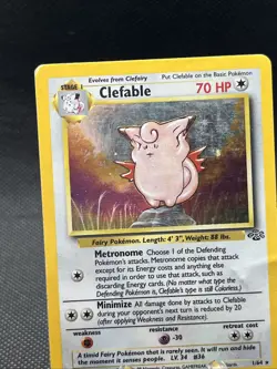 CLEFABLE Jungle Series POKEMON 1999 Holo Trading Card 1/64 HP - Image 3