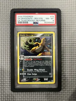 Pokemon card-Dark Dragonite Reverse Holo 15/109-PSA NM 8-EX Team Rocket Returns - Image 1