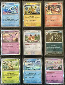 Pokemon PRISMATIC EVOLUTIONS Complete Eeveelution HOLO & REVERSE HOLO Set 18x! - Image 2