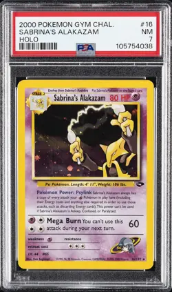 2000 POKEMON GYM CHALLENGE HOLO #16 SABRINA'S ALAKAZAM PSA 7 - Image 1