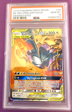 Moltres Zapdos Articuno GX 44/68 Ultra Rare Hidden Fates Pokemon TCG PSA 10 - Image 1