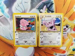Pokemon 1st Ed Neo Genesis Set COMMON Snubbull 74/111 Granbull 37/111 (NM) - Image 1
