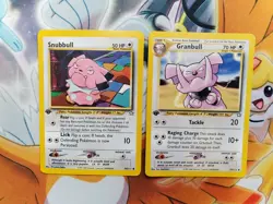 Pokemon 1st Ed Neo Genesis Set COMMON Snubbull 74/111 Granbull 37/111 (NM) - Image 2