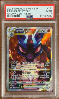 Pokemon Crown Zenith Lucario VSTAR Promo #SWSH291 - PSA 9 - Image 1