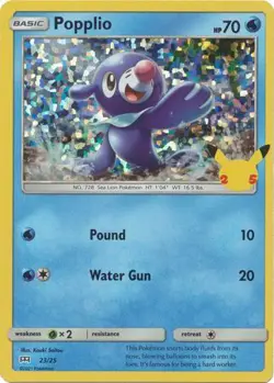 1x Popplio - 23/25 - Holo - McDonald's 25th Anniversary Promo NM-Mint Pokemon Mc - Image 1