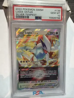 2022 POKEMON SWORD & SHIELD SILVER TEMPEST #139 LUGIA VSTAR PSA 10 - Image 1