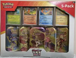 Pokemon TCG Scarlet & Violet 151 Mini Tins Costco Bundle, 5 Pack - Sealed - Image 1