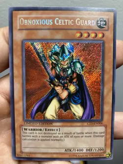 Yugioh Obnoxious Celtic Guardian CT1-EN006 Limited Secret Rare MINT HOLO BLEED - Image 1
