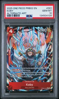 One Piece English Koby PRB02-001 The Best Vol. 2 Alt Art PSA 10 Gem Mint - Image 1