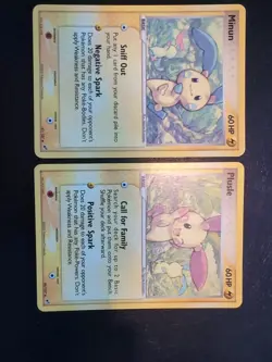 POKEMON TCG UNCOMMON CARD MINUN + PLUSLE 41 + 44/107 EX DEOXYS NM/VLP - Image 1