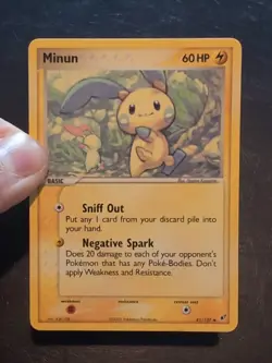 POKEMON TCG UNCOMMON CARD MINUN + PLUSLE 41 + 44/107 EX DEOXYS NM/VLP - Image 2