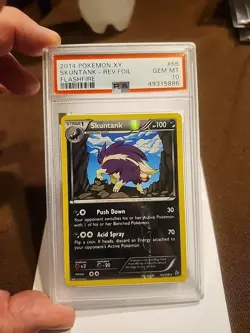 2014 XY Flashfire Skuntank #55 Non Holo Rare Pokemon Card PSA GEMT MINT 10 POP 1 - Image 1