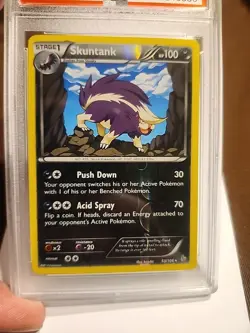 2014 XY Flashfire Skuntank #55 Non Holo Rare Pokemon Card PSA GEMT MINT 10 POP 1 - Image 2