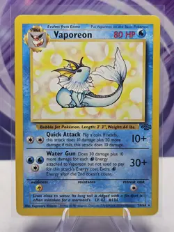 Vintage Pokemon Vaporeon 28/64 Jungle Non-Holo Rare Card NM - Image 1