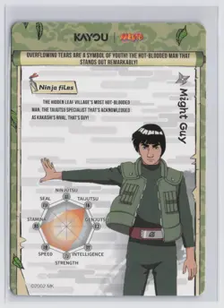 Naruto Kayou English Series 2 Card - Might Guy - NRSA02-UR-005L3 - Image 2