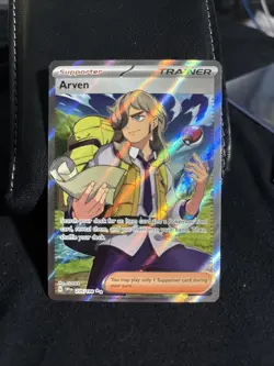 Pokemon TCG Scarlet & Violet Arven Trainer Full Art Ultra Rare Holo Card 235/198 - Image 1