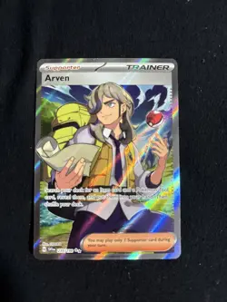 Pokemon TCG Scarlet & Violet Arven Trainer Full Art Ultra Rare Holo Card 235/198 - Image 3