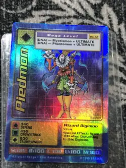 1999 Digimon - Digital Monsters Trading Card Game Unlimited Piedmon (Foil) ow6 - Image 3