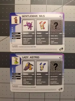 Pokemon Battle Card E Reader Ruby GBA 2003 Gentleman Nils & Lady Astrid - Image 1