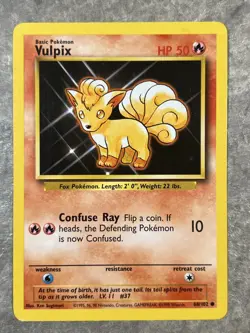 Vulpix 068/102 Pokemon TCG Base Set Vintage WOTC Card Regular (Moderate Play) 3 - Image 1