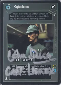 Star Wars CCG - John Dicks † (Captain Lennox) - rare signed card - autograph - Image 1