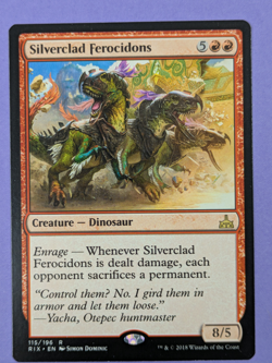 MTG Magic: Rivals of Ixalan: Silverclad Ferocidons #115/196 Rare - NM - Image 1