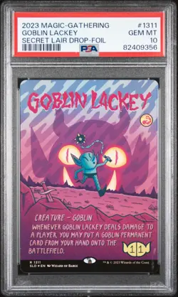Goblin Lackey (1311) (Rainbow Foil) Secret Lair Drop Foil PSA 10 MTG - Image 1