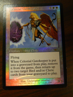 MTG FOIL Legions Celestial Gatekeeper White Rare LP - Excellent Condition - Image 1