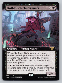 Ruthless Technomancer Extended Art - Commander Kamigawa: Neon Dynasty MTG - Image 1