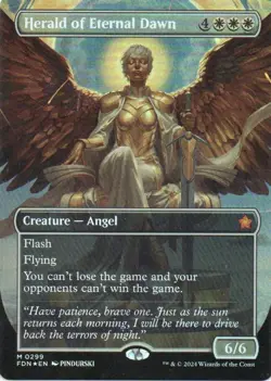 MTG: Foundations: Foil Borderless Herald of Eternal Dawn: LP Condition - Image 1