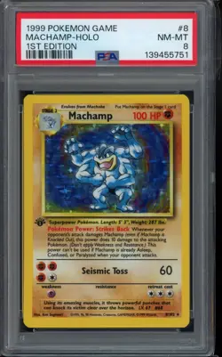 PSA 8 - Machamp Base Set 8/102 Holo 1st Edition Holo Pokemon - Image 1