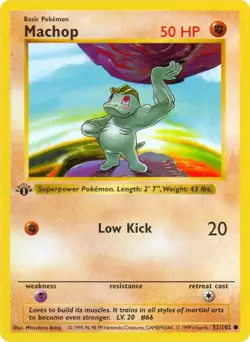 Pokemon TCG Machop Base Set 1st Edition (Shadowless Border) - Image 1